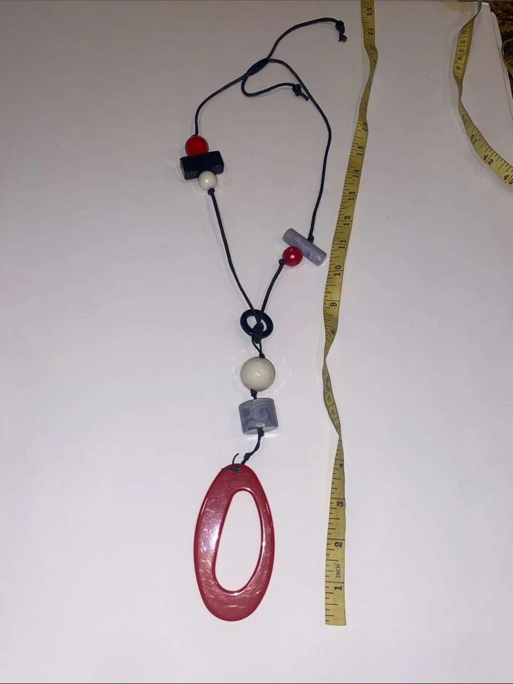 Red and Black Kids Long Bead Necklace - Unbranded (22 inches) boutique.